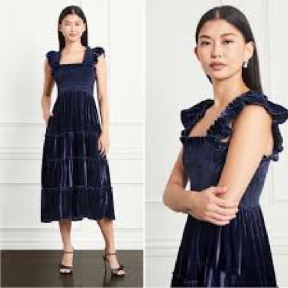 Hill House Ellie Nap Dress Navy Velvet NEW NWT sz XS